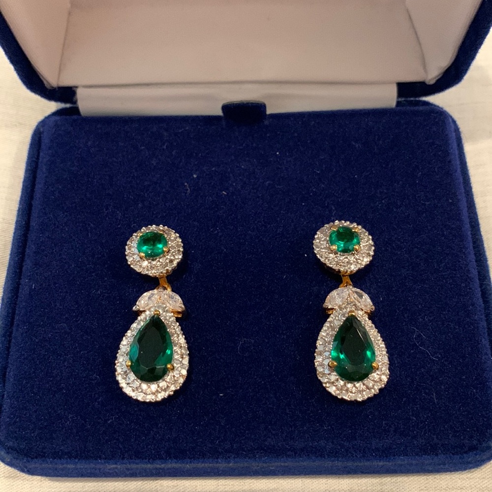 Jackie Kennedy Emerald Drop Earrings *retired*